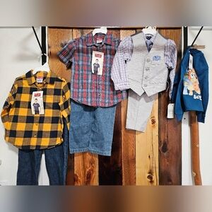 Boys' Clothing Set with Plaid Shirts and Vest